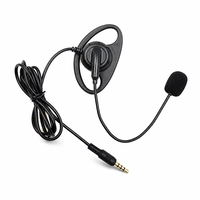 Casque intra-auriculaire en forme de D avec microphone, prise jack 3,5 mm plaquée or 4 pôles pour guide touristique, récepteur, téléphone portable, ordinateur
