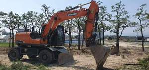 Excavatrices sur pneus Doosan DH140 DX140 d'occasion de bonne qualité, excavatrices coréennes Doosan d'occasion, pelle de 14 tonnes, matériel de construction - Product Image 6