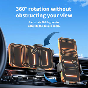 Support de charge sans fil intelligent 15W à détection automatique pour grille d'aération, compatible iPhone 17 15 Pro Max, <span class=keywords><strong>Orange</strong></span> H6 – Meilleure vente - Product Image 4