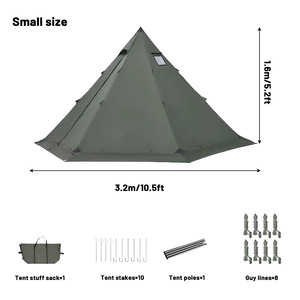 Tente chaude quatre saisons avec cheminée et jupe anti-neige pour la randonnée en famille, la pêche et la chasse - Product Image 1
