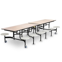 Vente en gros de meubles pour cantine scolaire 12 sièges en bois tables à manger rectangulaires pliables table et chaise de cafétéria en bois pour cantine