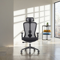 Chaise de bureau exécutive moderne et réglable en tissu, pivotante, avec design ergonomique, appui-tête réglable et accoudoirs fixes pour le travail et la maison