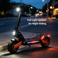 Trottinette électrique tout-terrain pour adultes, 1000W*2 puissance de pointe, batterie 52V 22.5AH, vitesse maximale 65 km/h, pliable