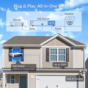 Camera an ninh ngoài trời Foscam QHD CCTV dạng tháp, hỗ trợ PoE, phát hiện người và phương tiện, 5MP, T5EP, kiểu mắt cầu, camera IP PoE - Product Image 4