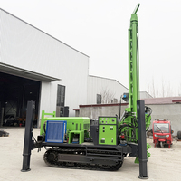 Foreuse à chenilles portable pour puits d'eau, moteur diesel, pour projets de forage en zone montagneuse