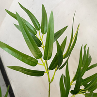 Hojas de Bambú Artificiales de Plástico Resistentes a los Rayos UV, de Tacto Real, Alta Simulación, Retardantes de Fuego, Pequeñas, para Decoración de Pascua, Hogar, Jardín y Bodas