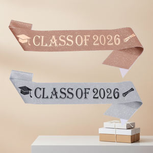 Écharpe de remise de diplôme 2026 en tissu à paillettes dorées – Ceinture de fête – Fournitures et cadeaux pour la fête de remise de diplôme - Product Image 6
