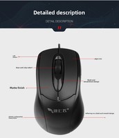 In-stock Ergonomic Rechargeable USB Optical Wired Mouse Computer Peripheral for Business Office and Desktop/laptop Models 24