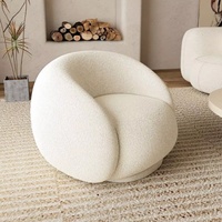Petit fauteuil de salon en bouclette Teddy, fauteuil de détente, fauteuil d'appoint, rembourrage moderne, luxe, canapé simple, fauteuil de salon