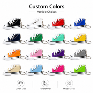 Llavero de zapatilla de lona miniatura con logo personalizado, llavero de zapato realista para promoción de marcas deportivas, regalo de graduación, venta al por mayor - Product Image 3