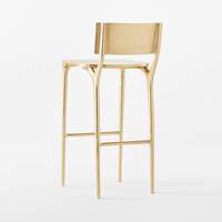 Tabouret de Bar de Luxe en Métal Doré Cadre en Acier Inoxydable Chaise de Bar Chaise Haute de Bistro pour Événement Chaises pour Événement de Mariage