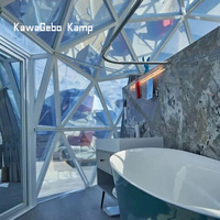Kawagebo Kamp 10m verre fête salon professionnel luxe camping en plein air glamping igloo hôtel serre rougeoyant dôme géodésique tente maison