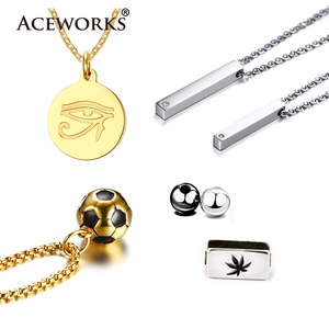 Collier avec pendentif personnalisé en argent sterling 925 ACEWORKS |   Breloque personnalisable à graver |   Conception de bijoux avec logo personnalisé - Product Image 1