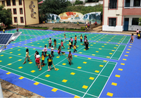 Dalles de sol sportives en TPE réutilisables à installation rapide, emboîtables, pour terrains multisports ASF-V1