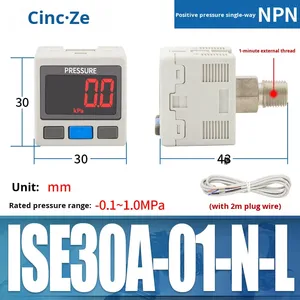 เกจวัดความดันดิจิตอลพลาสติก ZSE20 ISE30A บารอมิเตอร์ 01 สวิตช์วัดแรงดัน L ว่างเปล่า DPSN แรงดันบวก แรงดันลบ <span class=keywords><strong>1</strong></span> กิโลกรัม ผลิต - Product Image 6