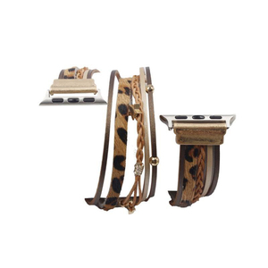<span class=keywords><strong>Bracelet</strong></span> de <span class=keywords><strong>montre</strong></span> en cuir tressé pour Apple Watch, <span class=keywords><strong>bracelet</strong></span> de <span class=keywords><strong>montre</strong></span> léopard cadeau pour femmes - Product Image 2