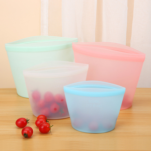 Impresión de logotipo cocina viaje esencial 2L bolsa de almacenamiento de gran capacidad plegable portátil de silicona bolsa de almacenamiento de alimentos - Product Image 2