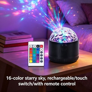 Water Ripple Table Lamp 16 Colors Rechargeable Touch Switch With Remote Control LED Night Light For Bedroom Dorm Room Decoration - Product Image 3