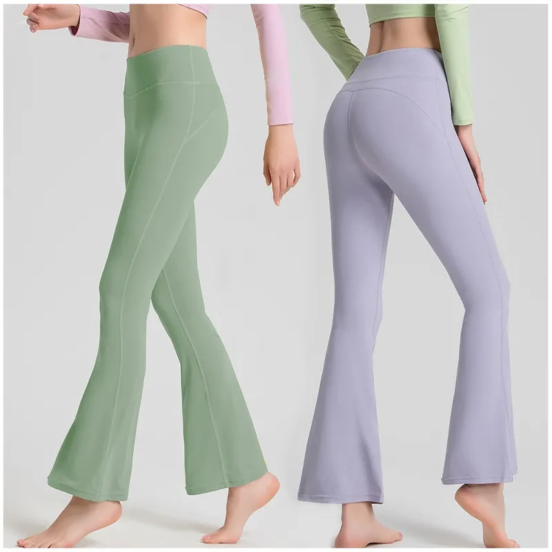 Mode taille haute jambe large évasé chaud Gym Yoga pantalon bout à bout ascenseur cloche bas danse Fitness Leggings entraînement vêtements de Sport pour les femmes