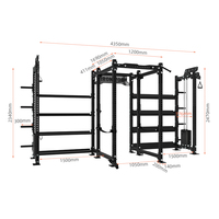 Jaula de Potencia Comercial de Alta Resistencia, Capacidad 3x3, Soporte de Acero para Sentadillas para Gimnasio
