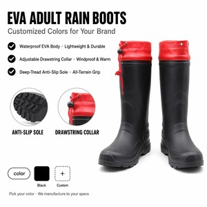 Bottes <span class=keywords><strong>de</strong></span> pluie en EVA avec col à cordon réglable, antidérapantes, imperméables, légères, pour l'agriculture, la <span class=keywords><strong>chasse</strong></span>, les activités <span class=keywords><strong>de</strong></span> plein air - Product Image 1