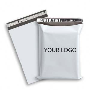 Sac de courrier rose « Merci » 10x13 avec logo personnalisé imprimé, pour envoi de colis, emballage d'expédition, sacs postaux, pochettes en polyéthylène avec poignée - Product Image 4