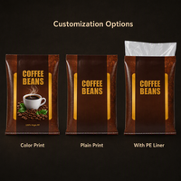 Sac à café en PP tissé, imprimé sur mesure, de qualité alimentaire, résistant à l'humidité, avec revêtement imperméable, pour café torréfié, eau minérale, et pour les professionnels du café.