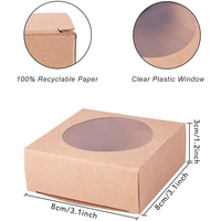 Prix d'usine de gros Papier kraft imprimé personnalisé avec fenêtre transparente en PVC Boîtes d'emballage cadeau