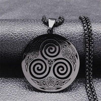 Collier unisexe en acier inoxydable plaqué or 18 carats PVD, motif nœud celtique, tendance, amulette de géométrie sacrée, lien yoga, méditation, bouddhisme