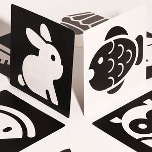 Kartu Flash Bayi Kontras Tinggi, Kartu Aktivitas Pembelajaran Stimulasi Visual Hitam Putih Berwarna, Hadiah Mainan Bayi Baru Lahir - Product Image 3