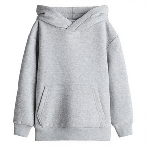 Sweat-shirt à capuche surdimensionné pour homme, gris uni, en coton French Terry, décontracté, avec poche, manches longues, pour l'automne - Product Image 1