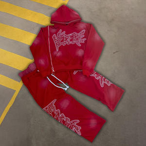 Set di felpe con cappuccio e pantaloni sportivi con strass e strass grafico personalizzato - Product Image 1