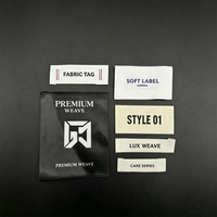 Etiquetas personalizadas de tela de alta densidad con diseño damasco, ecológicas, cosidas, para ropa, con logotipo personalizado.