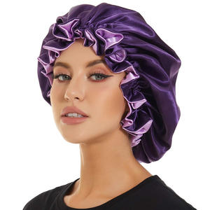 SOLPOP <span class=keywords><strong>Bonnet</strong></span> de nuit réversible en satin double couche pour femme, turban ajustable avec élastique - Product Image 3