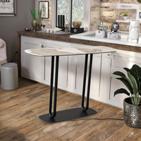 Table d'appoint moderne et élégante en métal blanc, table d'appoint pour salon, atelier, bureau, salle d'attente, réception, canapé, table basse