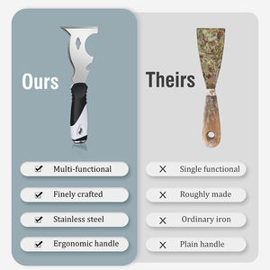 10 en 1 peintres outil <span class=keywords><strong>grattoir</strong></span> pour couteau à bois acier inoxydable pour peinture couteau à mastic métal nettoyage pelle Joint remplissage - Product Image 5