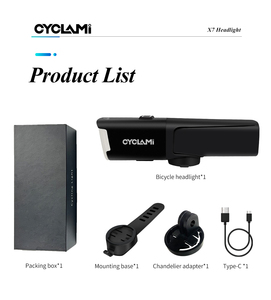 CYCLAM X7 超亮防水便携式 LED 灯，带可充电电池，适合夜间骑行和骑行运动 - Product Image 6