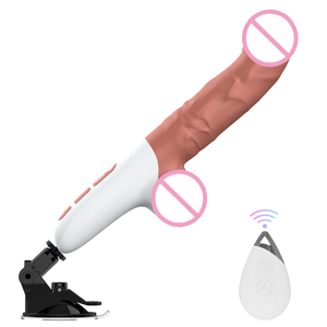 Vibratore Realistico per Adulti con 7 Frequenze di Vibrazione Telescopica e <span class=keywords><strong>Base</strong></span> con Ventosa Potente - Product Image 1