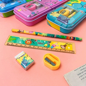 Vente en gros de papeterie double couche à fenêtre ouverte, trousse à crayons en métal pour étudiants, dessin animé kuromi mélodie, papeterie en gros - Product Image 4