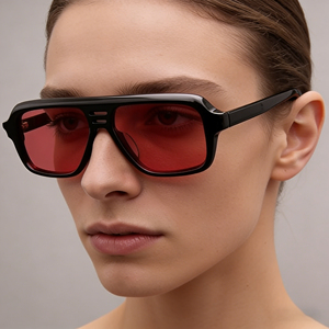 แว่นตาผู้ชายทรง CP กรอบ UV400 แว่นกันแดดสั่งทำพิเศษ รุ่น 2026 สีดำ แว่นทรงเหลี่ยม แว่นกันแดดหรูหรา - Product Image 1