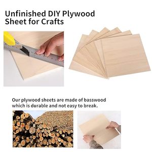 12-Pack 12x12x1/8 Inch Basswood Plywood Sheets 3mm <strong>Thin</strong> Unfinished <strong>Wood</strong> <strong>Board</strong> for Crafts Laser <strong>Cutting</strong> Engraving for Home Gifts - Product Image 4