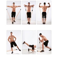 Équipement d'entraînement de yoga durable et confortable Bande de résistance à pédale élastique à 4 tubes Corde de tension en latex TPE pour exercices AB