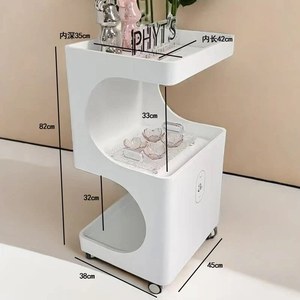 Carrito de Servicio Moderno y Minimalista de 3 Niveles, de Acero Inoxidable, con 4 Ruedas, Tapa Abatible, Estilo Instagram - Product Image 4