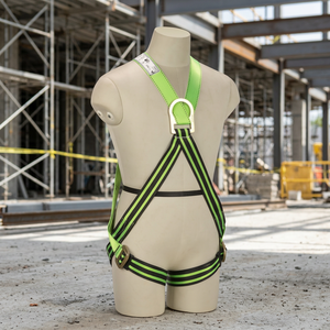 Harnais de protection antichute intégral en polyester vert, résistance au rupture 22 KN, capacité 150 kg, ceinture de sécurité réglable pour travaux sur toiture - Product Image 3
