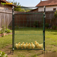 HPSFENCE Duurzaam Natuurlijk Kippengaas Hoge Hekpoort Elektrisch Tuinhek RVS & Kunststof Palen 125x90cm