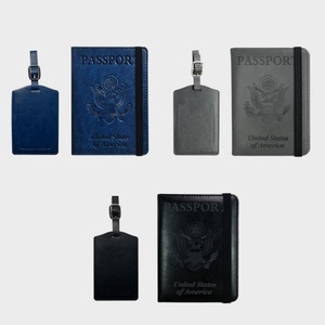 Funda de Pasaporte de Viaje Personalizada Boshiho de Cuero PU con Bloqueo RFID, Impresión de Logotipo en Relieve, Tarjetero, Porta Pasaportes - Product Image 1