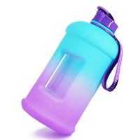 Bouteille d'eau sans BPA avec minuteur, gourde sport de 2,2 L, bouteille d'eau motivante avec indication du temps et des repères