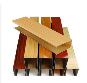 Décoration intérieure Faux déflecteur en aluminium grain de bois Bande de <span class=keywords><strong>plafond</strong></span> Matériau linéaire Carreaux en métal aluminium Plafonds perforés Plafonds - Product Image 1