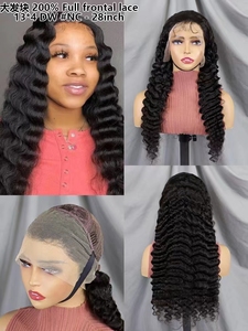 Letsfly 10-32 pouces 13x4 Lace Frontal Cheveux Brésiliens Lisses ou Bouclés Longs pour Perruque Densité 200% Cheveux 100% Vierges - Product Image 6