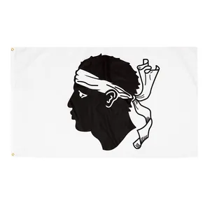 Drapeau corse bandeira promocional, produto 3x5ft 100% poliéster, impressão digital, personalizada, frança, corsica